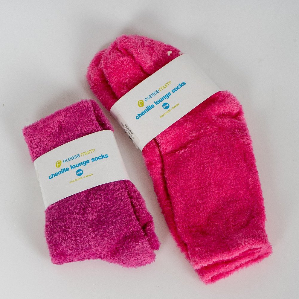 NWT - 2 pairs Chenille Lounge socks - Medium